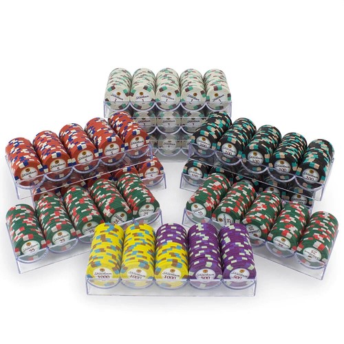 New 1000 Showdown Poker Chips Set with Acrylic Case - Pick Denominations! - Picture 3 of 8