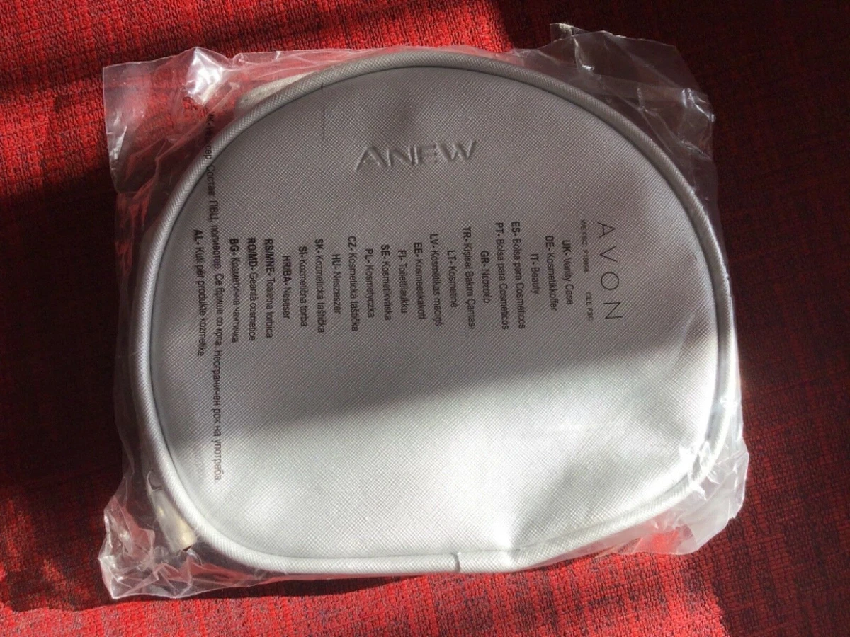 Avon Anew Silver Vanity Case Make up Toiletries Vanity Case Bag Brand New
