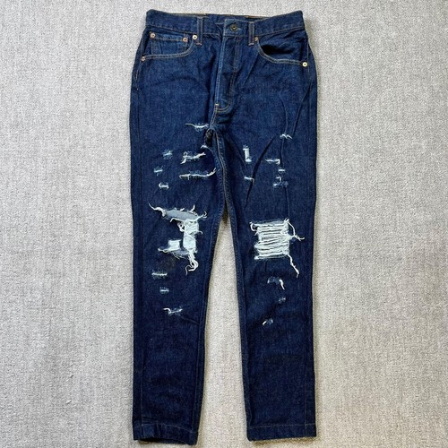 Jeans Levi's 501 ajustados ajustados vintage desgastados botón mosca lavado oscuro 32x34 - Imagen 2 de 7