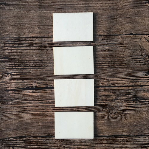 10x Blank Plain Wooden Cutout Rectangle Shape DIY Craft Cardmaking Scrapbook - Picture 7 of 12
