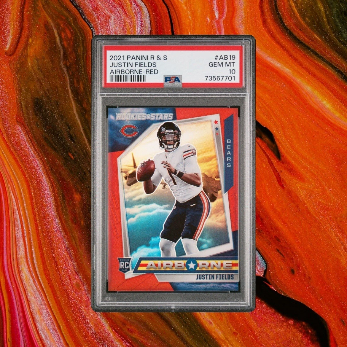 Justin Fields Panini Rookies & Stars Airborne #AB19 Red