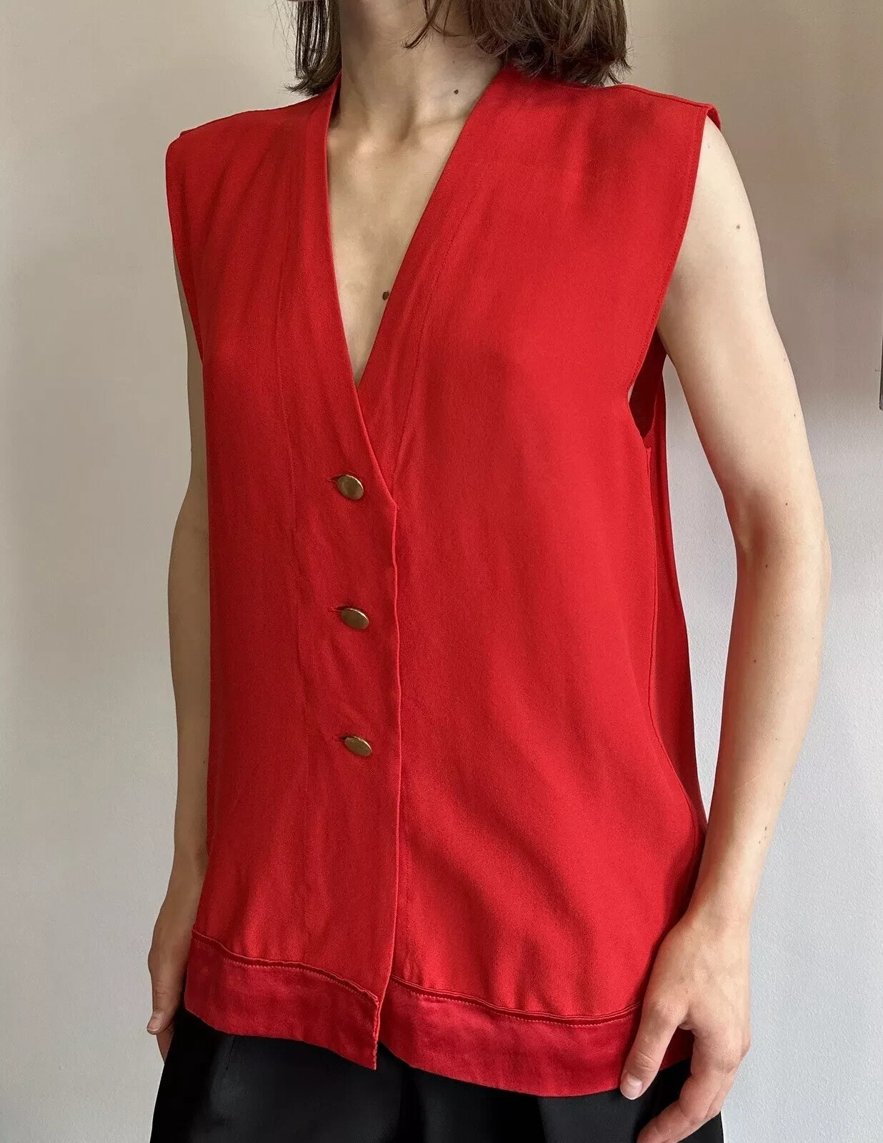 Gilet Saint Laurent vintage anni 80 YSL Yves Saint Laurent con bottoni Rive Gauche taglia 38