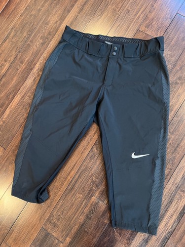 Womens Girls Softball Black Pants Nike Dri Fit Sz Medium PRO