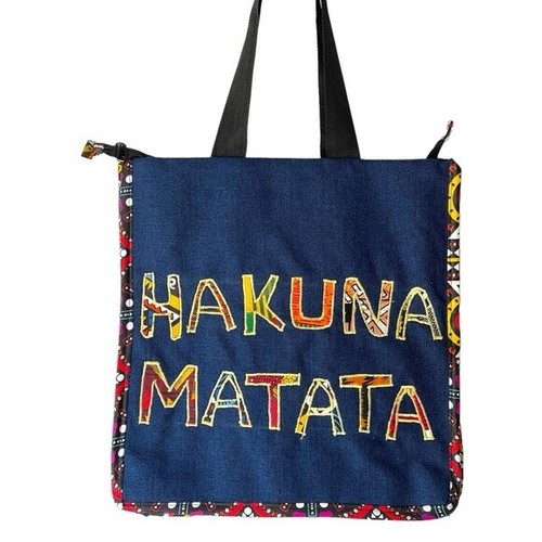 Women Handbag African Tote bag Boho Large Travel Beach Bag Purse Hakuna Matata - Picture 5 of 8
