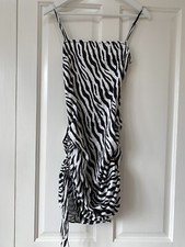 Saint Genies Ruched Sides Zebra Mini Dress Size 6