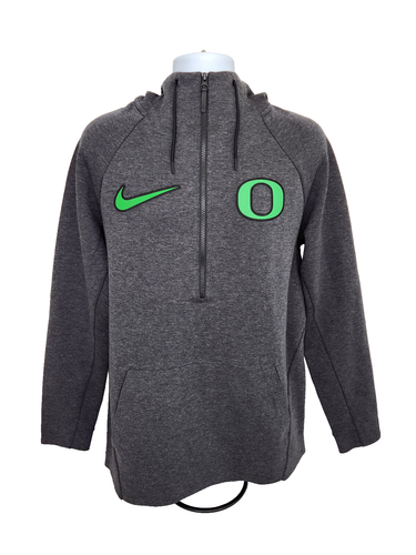 Oregon DUCKS Basketball TEAM ISSUED Nike PK80 1/2 Zip JACKET w/ HOOD Men's L