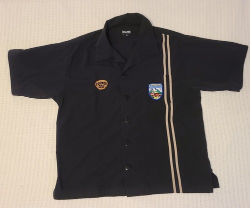 Corner Gas CTV Bowling Shirt XL Black w/ Stripes USBC Bowling & Travel Patches - Picture 16 of 16