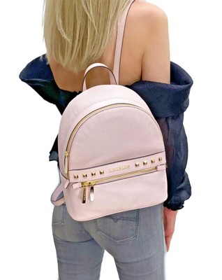 michael kors pink backpack with studs