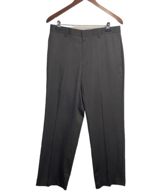 New Covington Essential Dress Pant 32x30 Gray Flat Wrinkle Free Classic Straight