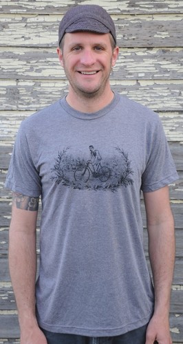 Vintage Track Bicycle Tri Blend T Shirt Retro Antique Fixed Gear Race Bike Fixie - Picture 21 of 25