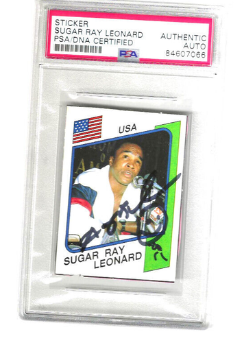 Sugar Ray Leonard 1986 Panini Sticker RARE USA PSA slabbed authentic - Picture 1 of 2