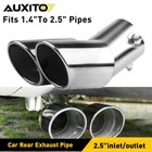 Universal Dual stainless steel exhaust tip Car Rear Pipe Tail Muffler Chrome New