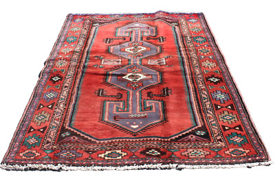 Tribal Vintage Handmade Wool Oriental Living Room  Turkish 4 x 7 Red Area Rug