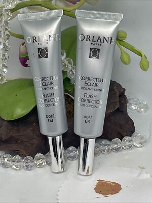 2x Orlane Flash Corrector Fluid Concealer - Dore 03 - .5 oz Full Size - New