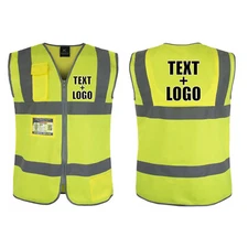 Safety Vest CUSTOM Hi-Vis PERSONALIZED Print in full color