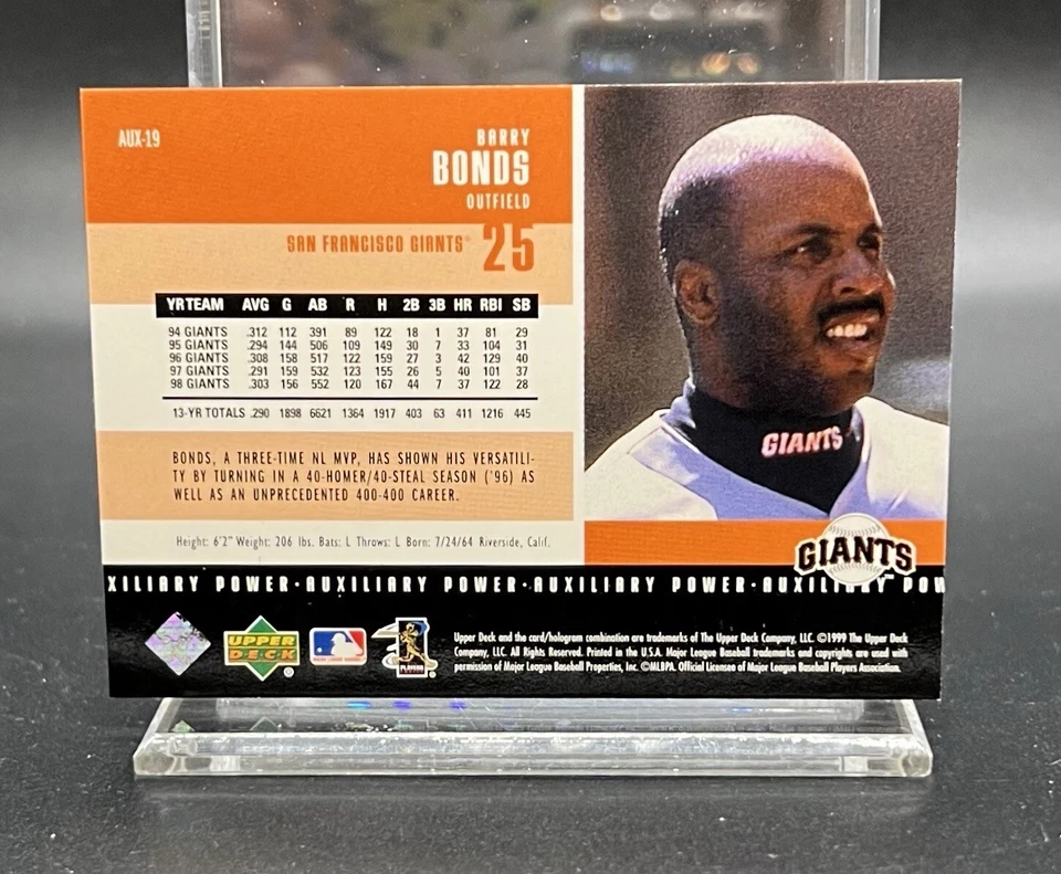 1999 Upper Deck PowerDeck Auxillary Power #AUX-19 Barry Bonds - Image 2 of 2