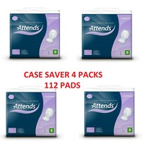Attends Contours 8 Regular Pads 4 Packs of 28 Incontinence Aid Pad Case Saver