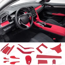 Suede Gear Shift Panel Frame Cover Trim For Honda Civic 10th 2016-2021 2020 2019