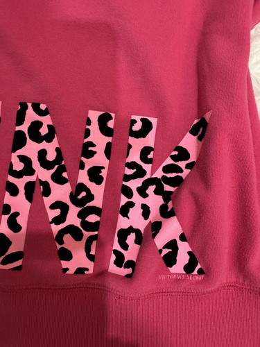 Victorias Secret PINK Y2K 00s Sweater V Neck Size S Crewneck leopard - Picture 8 of 8