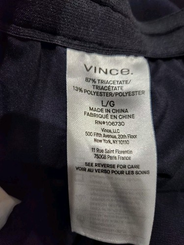 Vince. Women's Drop Waist Wide Leg Pull on Pants, Size Large in Navy color - Picture 14 of 16