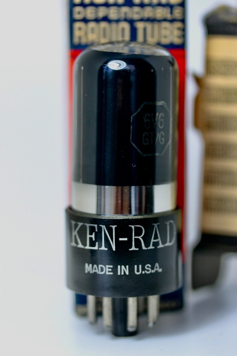 6V6GT VT-107A EARLY 1940s NOS KEN-RAD USA BLACK GLASS TESTED 6V6GT VT-107A EARLY 1940s NOS KEN-RAD USA BLACK GLASS TESTED