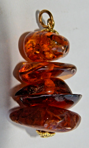✅RUSSIAN SOVIET BALTIC SEE AMBER PENDANT 老琥珀 KALININGRAD GOLD STONE ROCK BEADS💥 - Picture 17 of 17