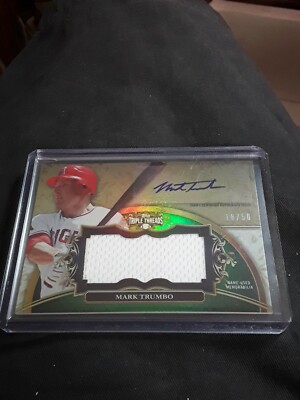 Mark Trumbo SP Relic/ Auto 2013 Triple Threads Angels/ Orioles 18/ 50