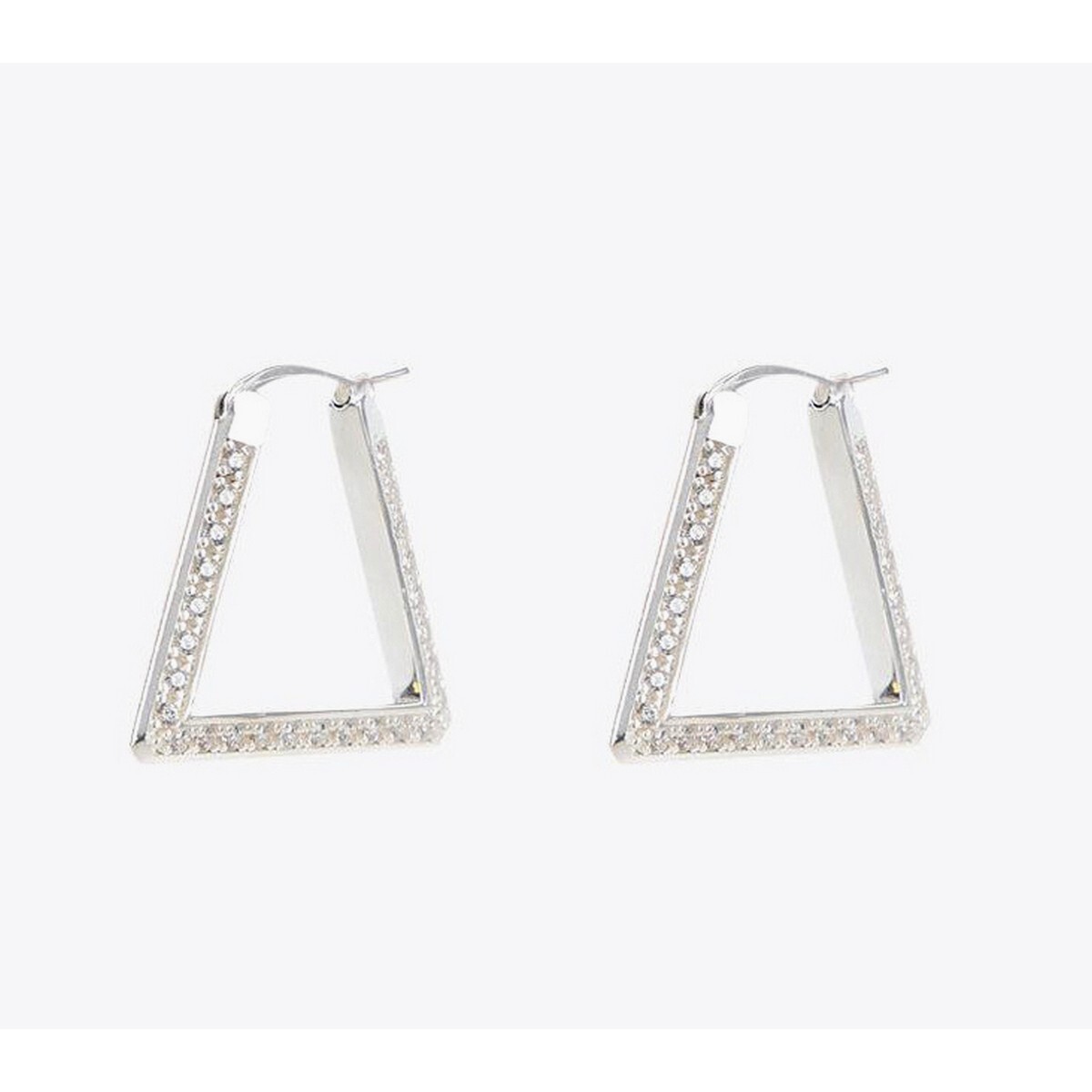 ピアス BOTTEGA VENETA STERLING SILVER TRIANGLE EARRINGS BOTTEGA VENETA Triangle Sterling silver hoop earrings with