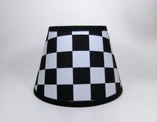  NASCAR Black White Checkered Flag Auto Racing  Fabric Lampshade Lamp Shade
