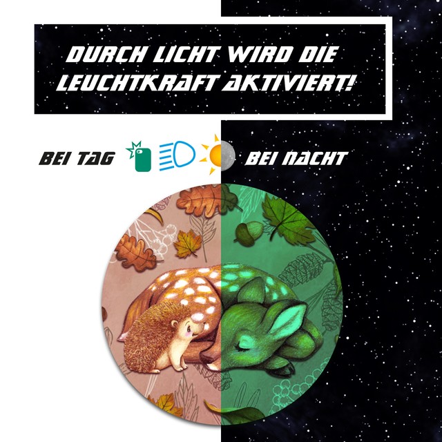 Design Schutzfolie Nachtleuchtend für Tonie Lauscher "Herbst Reh Igel" Y055 Design Schutzfolie Nachtleuchtend für Tonie Lauscher "Herbst Reh Igel" Y055
