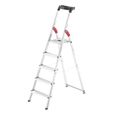 HAILO Aluminium-Sicherheitsleiter Haushaltsleiter  L60 EasyClix  5 Stufen ***NEU