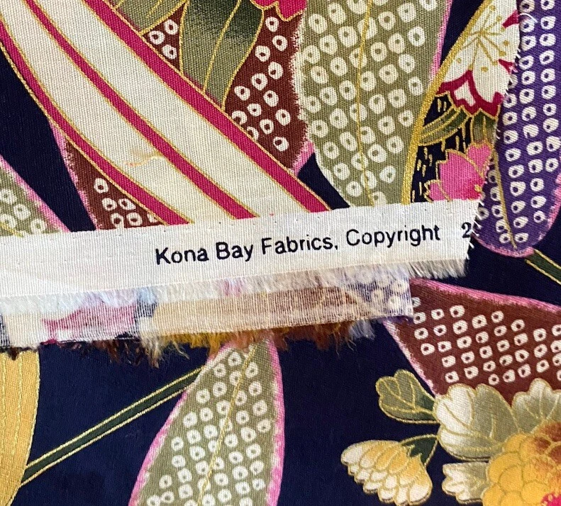 "Tela vintage Kona Bay rosa brillante y flores coloridas 45"" de ancho x por comprar" Foto 3 de 3