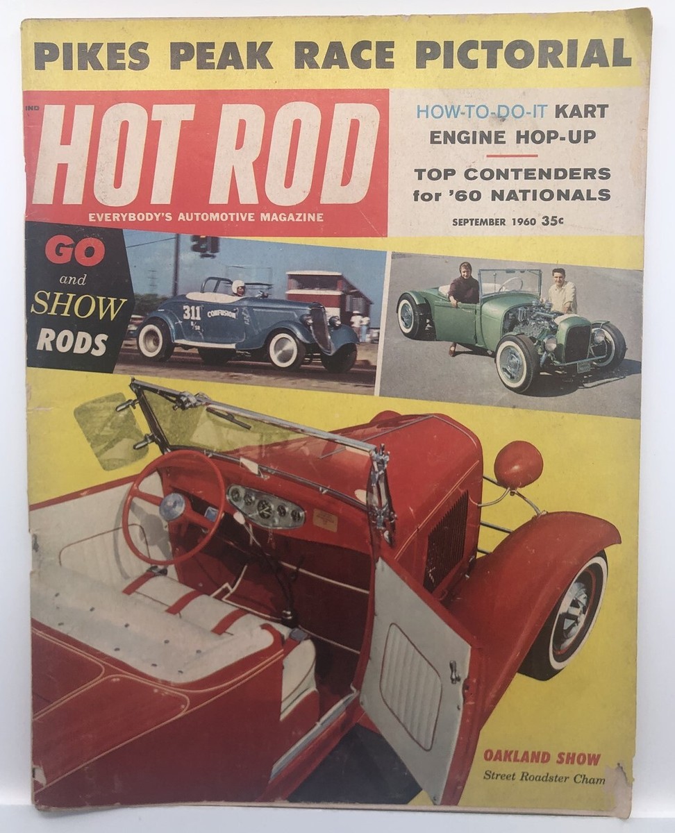 1960 Hot Rod Magazine 1950s Hot Rod Kleiderschutz Magazine