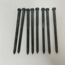 8 Pack 7" x 3/8" Galvanized Hex Head Lag Screw 9/16 Head Never Used