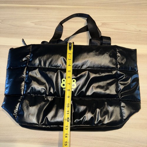 818 Tequila Kendall Jenner Black Water Resistant Quilted Tote Crossbody Bag - Picture 4 of 5
