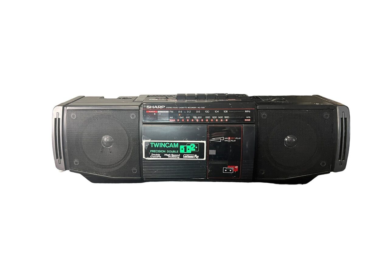 Vintage Sharp WQ-T222 TWINCAM Double Cassette 1 Slot AM/FM Vintage Sharp WQ-T222 TWINCAM Double Cassette 1 Slot AM/FM