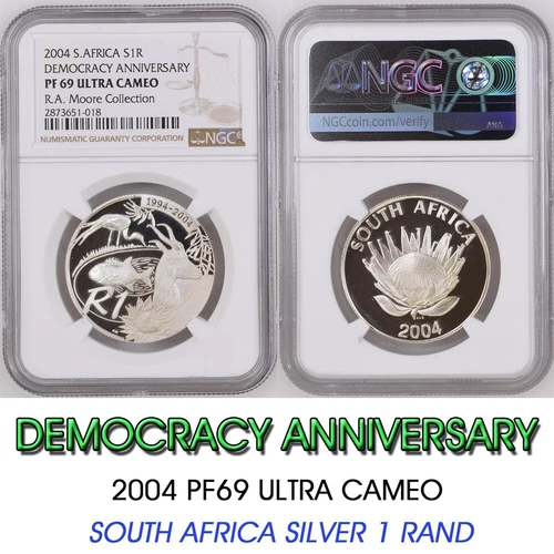 2004 South Africa SILVER 1 RAND  NGC PF69 PROOF  R1