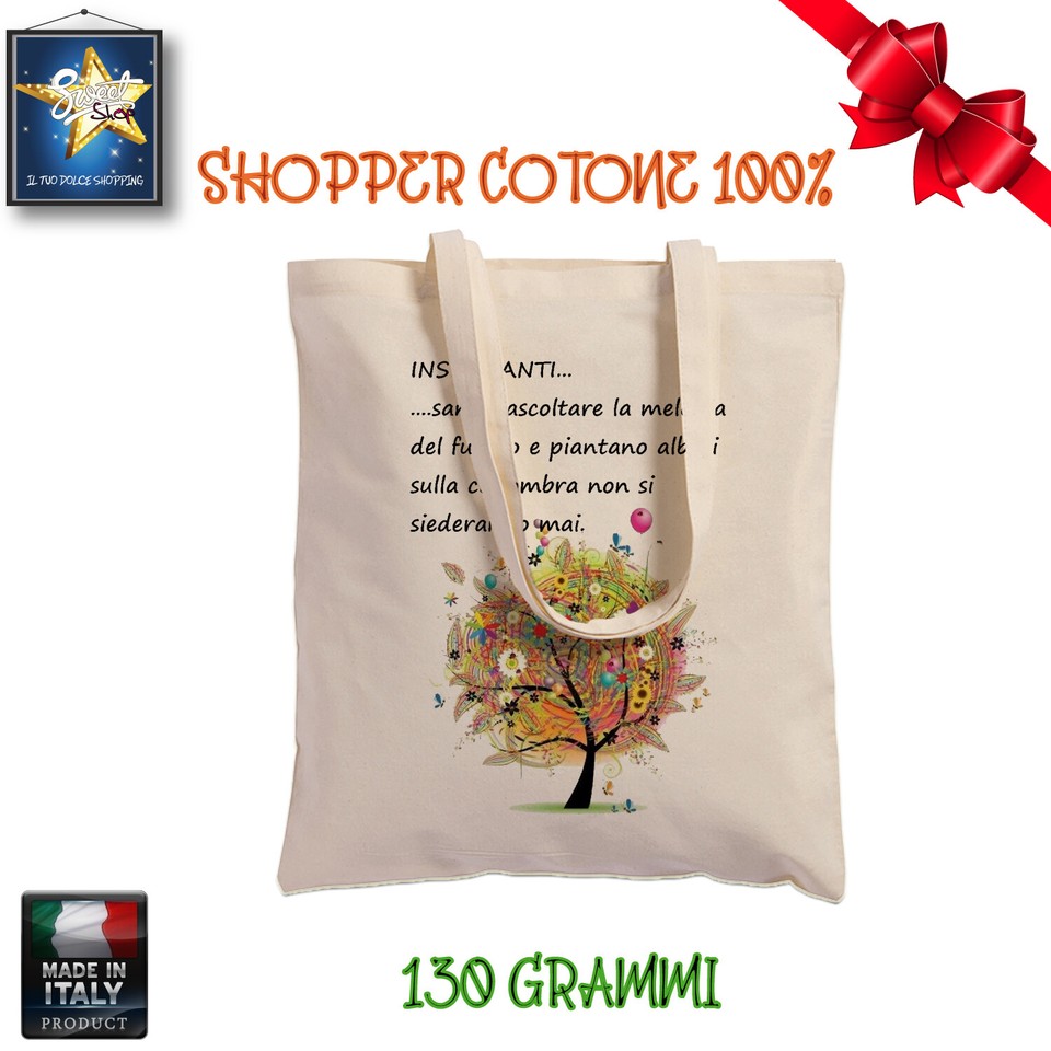 Borsa Bicolor In Cotone E Juta "Summer Vibes" Personalizzata Con Nome Idea Regalo Estate - Foto 10