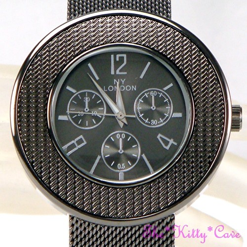 Designer Chainmail Stainless Steel Mesh Chunky Sporty Chronograph Look Big Watch - Picture 17 of 44