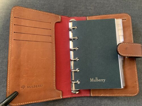MULBERRY hellbraun Leder Tasche Organizer Filofax Notizbuch Agenda & Geschenktasche - Bild 5 von 18