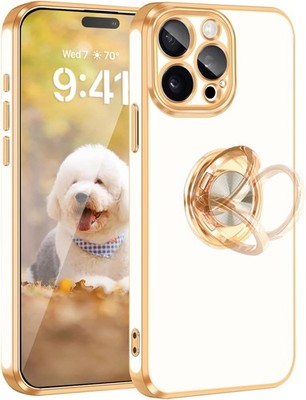 iPhone 15 Pro Max Case with 360° Rotatable Ring Holder Stand, Soft TPU Shockproo