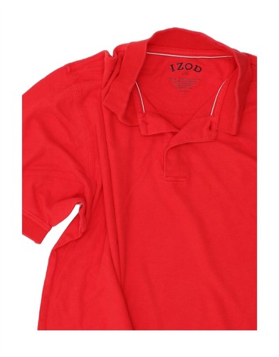 Camisa polo grande de algodón rojo IZOD para hombre BN04 - Imagen 3 de 3