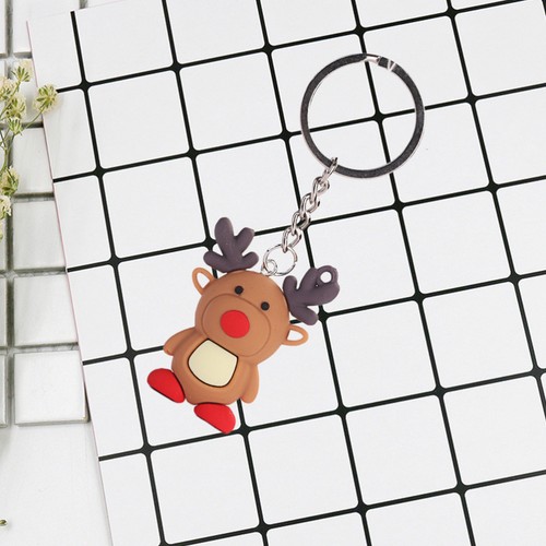 Reindeer Keychain Holiday Keychains Christmas Hanging Decorations - Foto 11 di 12