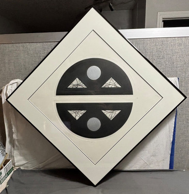 25'' x 25'' Vtg 1971 JB Thompson ABSTRACT Art Print s/n 5/75 CIRCULARITY 'A'