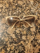 Laura Biagiotti Vintage Sunglasses Made in Italy Marbled Ivory Pearl Horn Rim