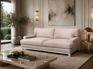 Ex Showhome Kingcome Hampton 3 seater sofa Dusty powder pink linen rrp £7 830