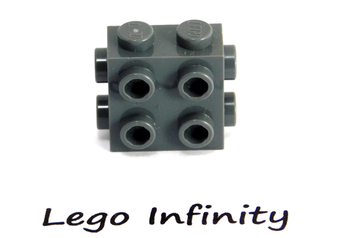 6 LEGO ladrillo gris azulado oscuro 1 x 2 x 1,6 con soporte de pernos laterales y finales (67329) - Imagen 2 de 2