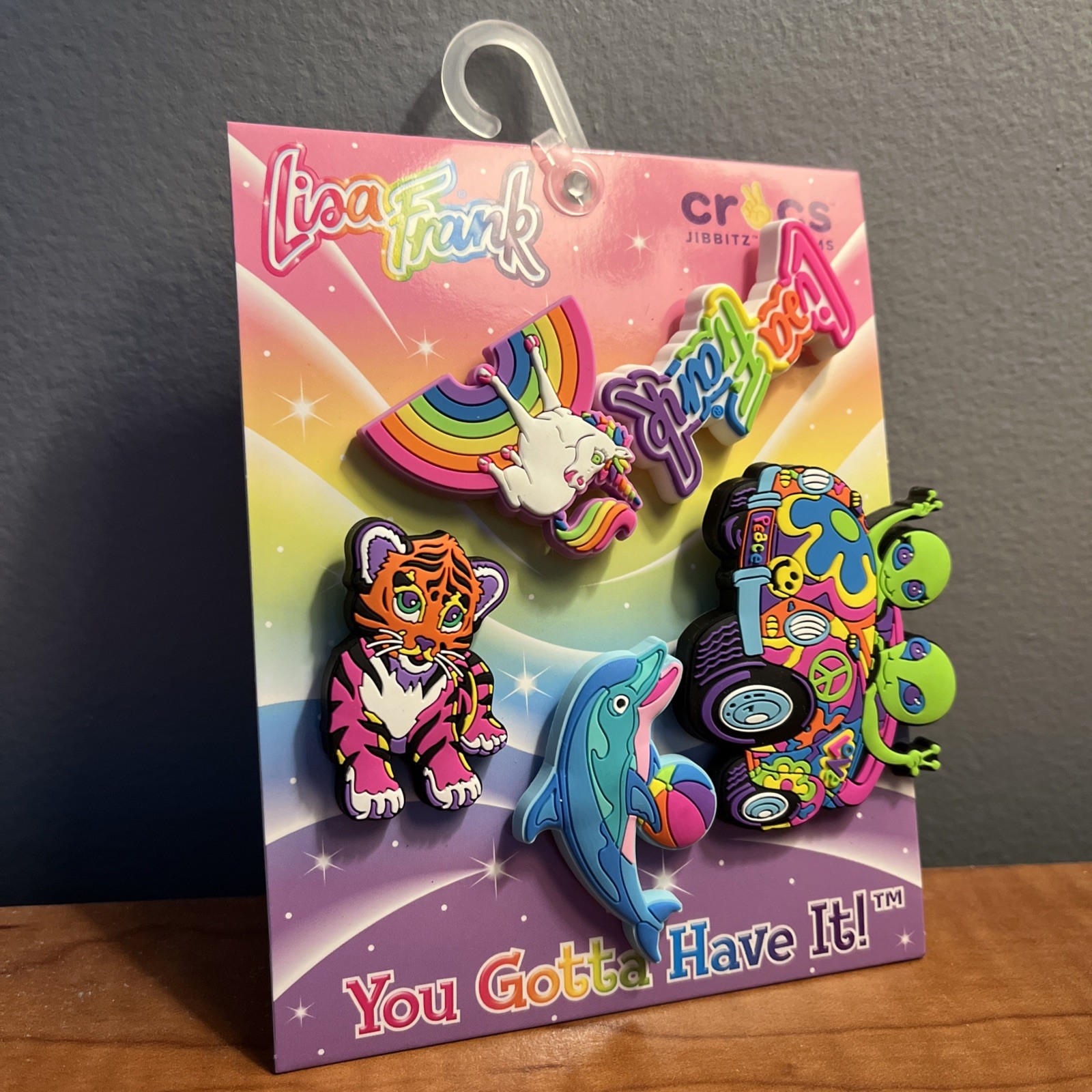Lisa Frank x Crocs Jibbitz Charms Rainbow Unicorn Tiger Aliens Limited Edition