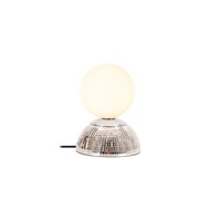 Tischlampe Glas Silber Weiß Schlafzimmer G9 H:18 Cm Tischleuchte Nachttisch