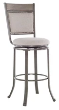 Timber Pewter Metal and Ash Wood Swivel 29.5 Seat Height Barstool